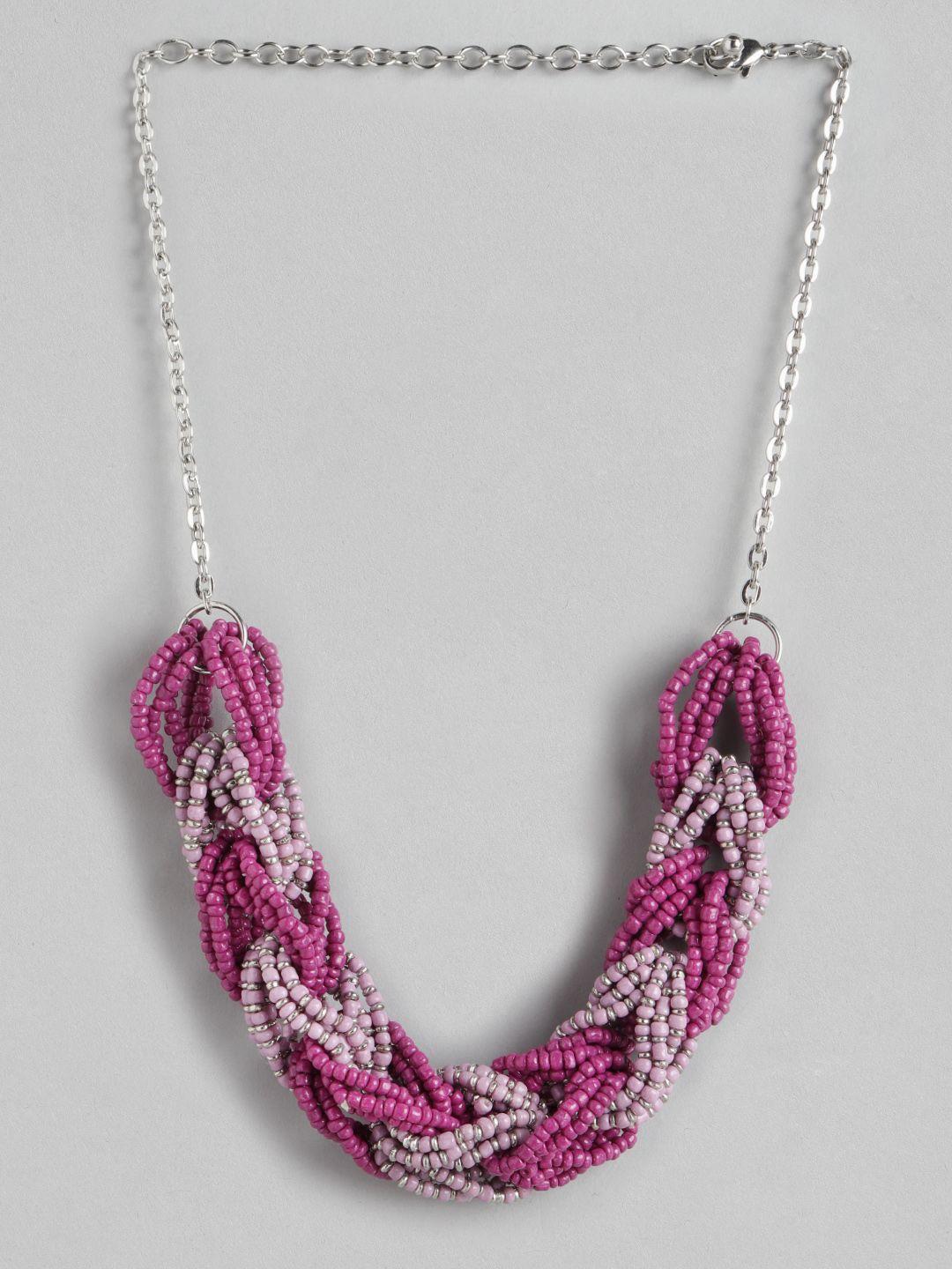 richeera purple & pink beaded necklace