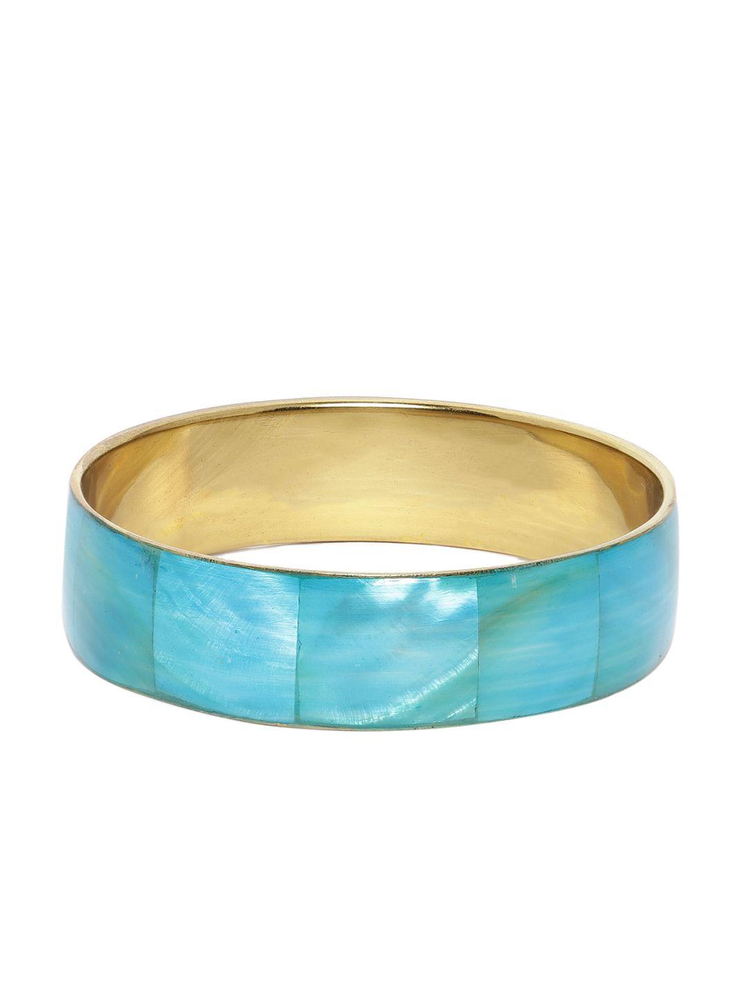 richeera turquoise blue gold-plated iridescent effect bangle