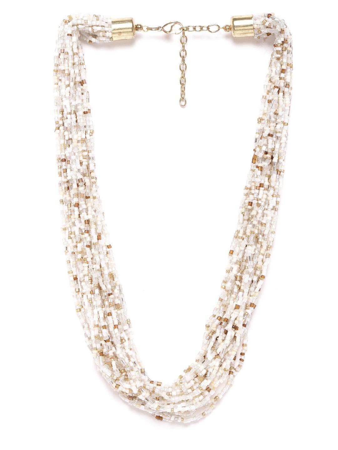 richeera white gold plated beaded necklace