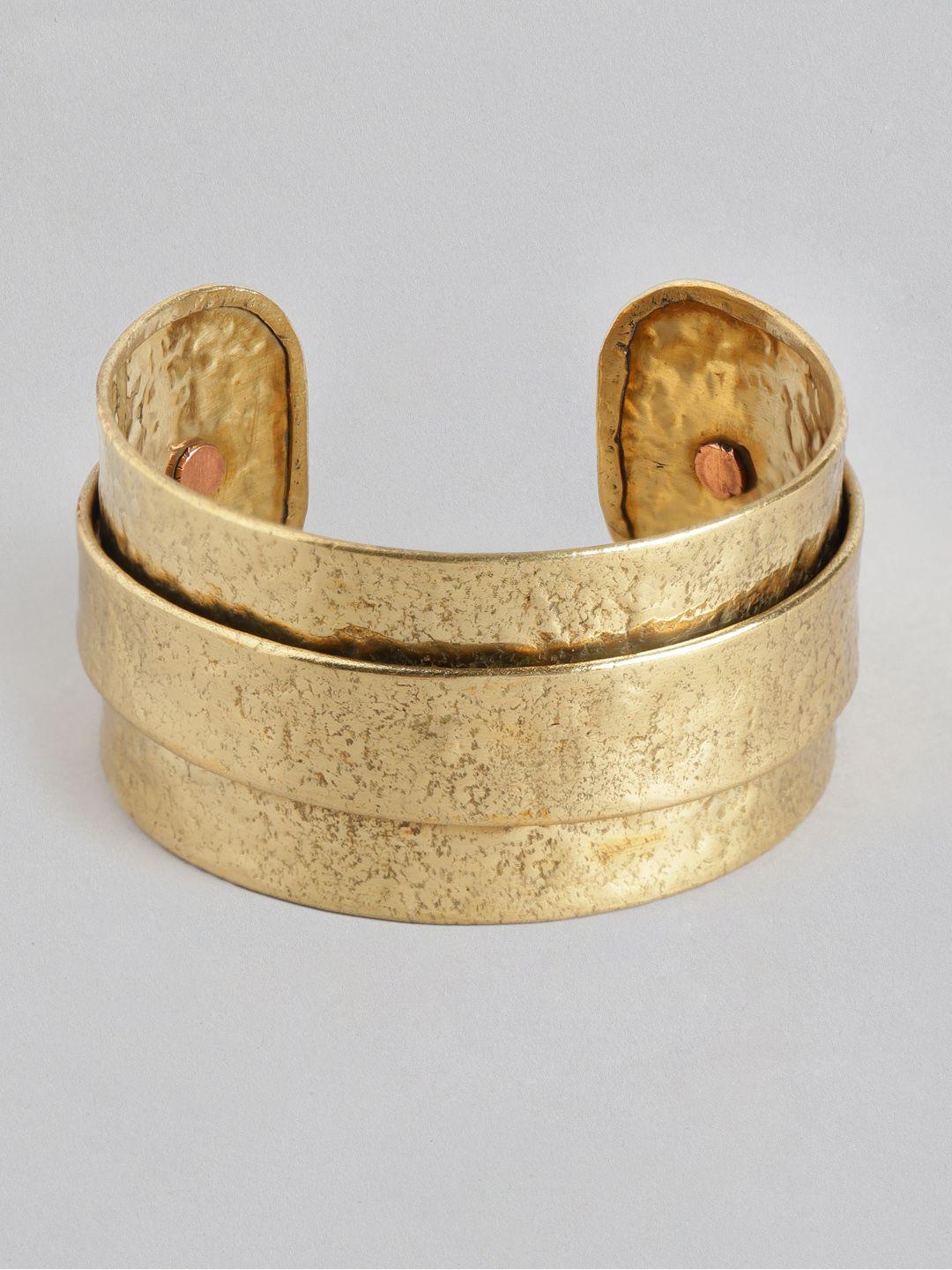 richeera women gold-toned cuff bracelet