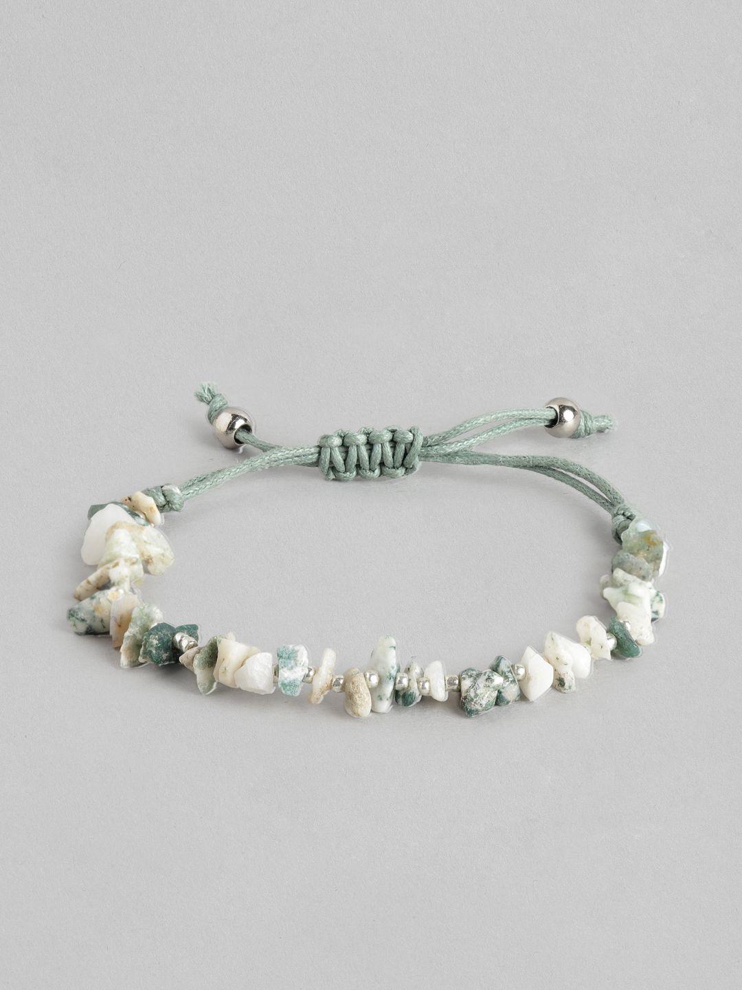 richeera women green & white armlet bracelet