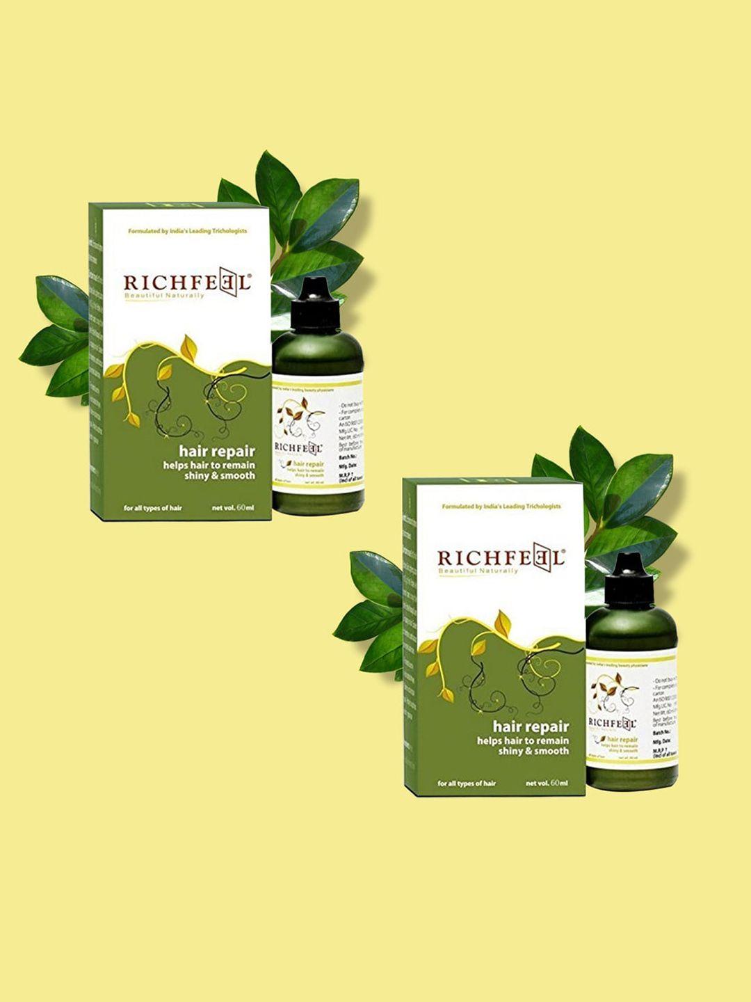 richfeel set of 2 hair repair serum for shiny & smooth hair - 60 ml each