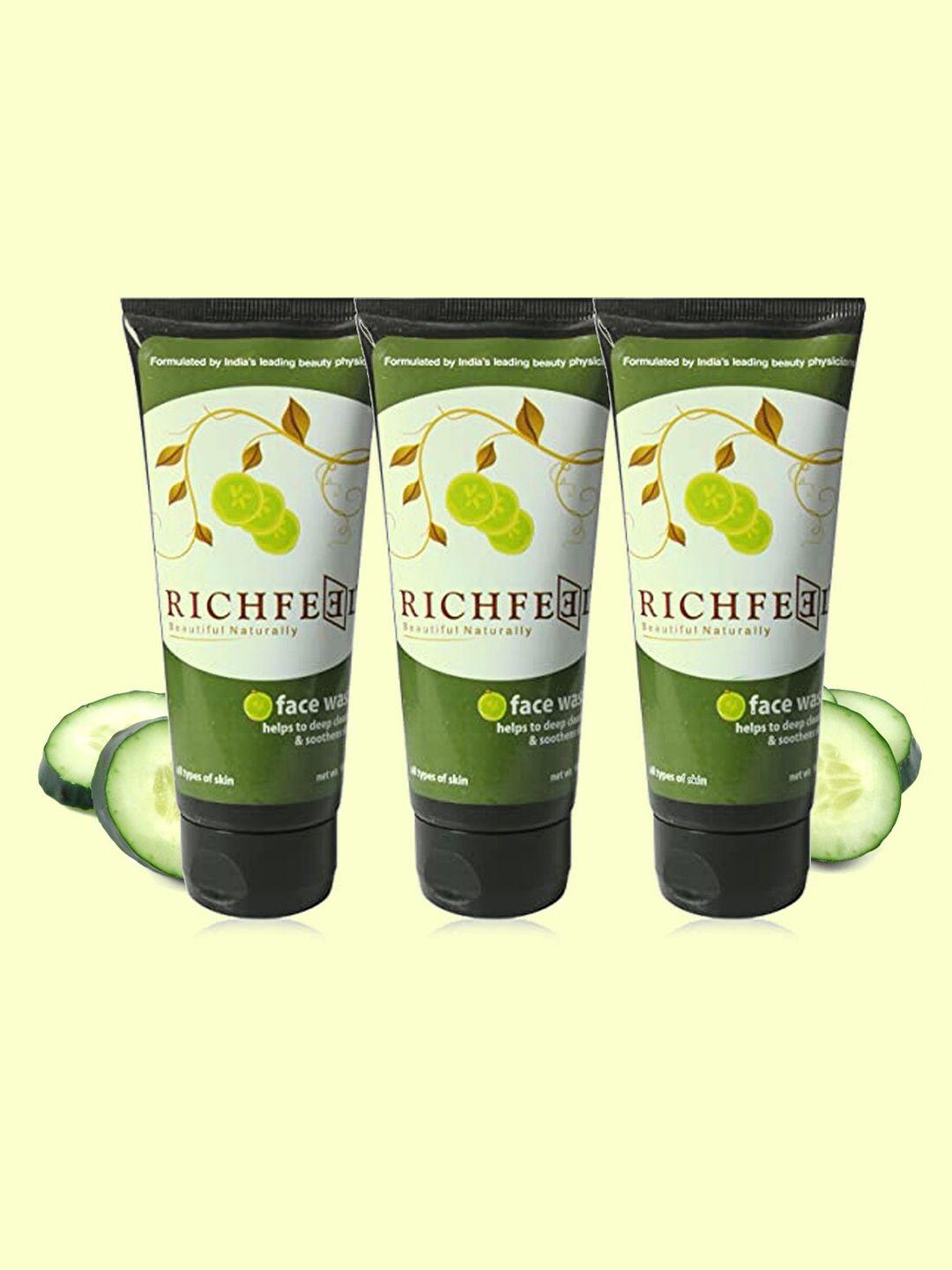 richfeel set of 3 cucumber face wash  300 ml