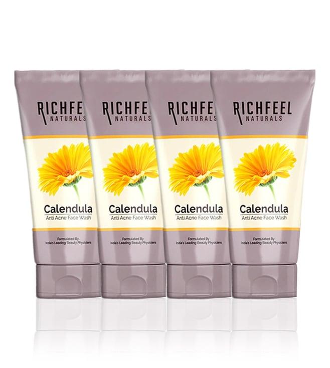 richfeel calendula anti acne face wash - pack of 4