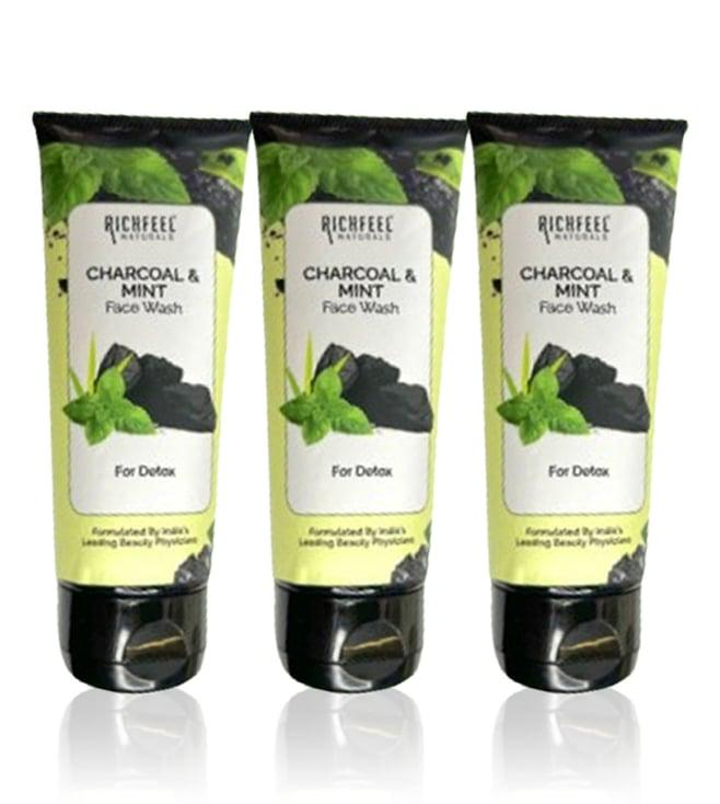 richfeel charcoal & mint face wash - pack of 3