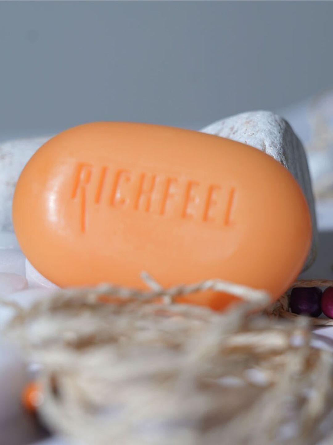 richfeel pack of 4 orange calendula anti acne soap-350 gm