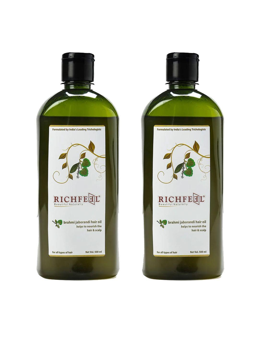 richfeel set of 2 brahmi jaborandi hair oil - 500 ml each