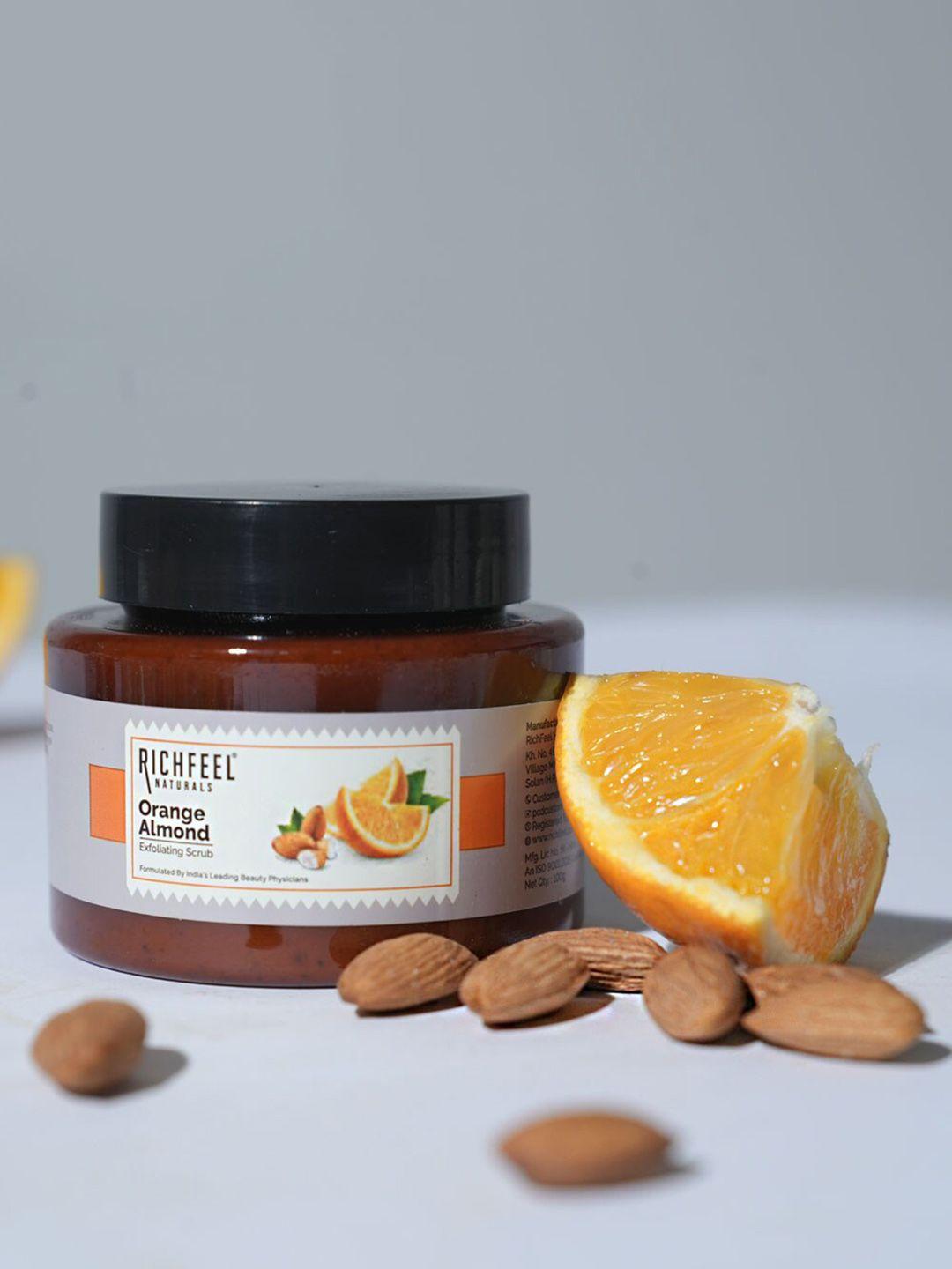 richfeel set of 3 orange almond exfoliating scrub - 100 g each