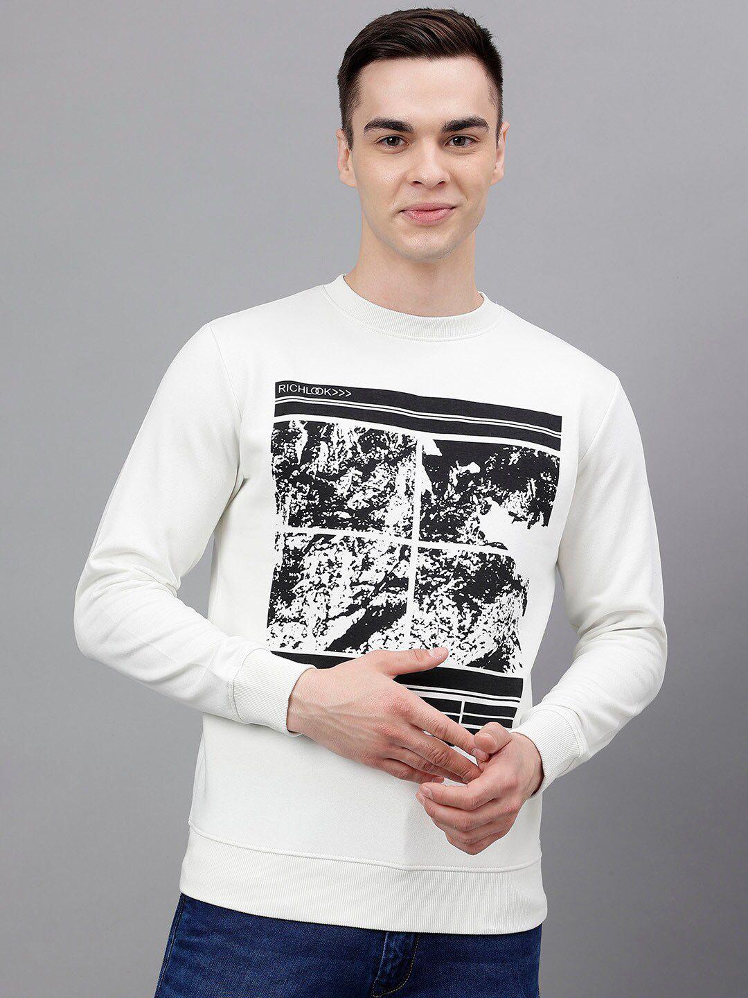 richlook graphic printed round neck pullover