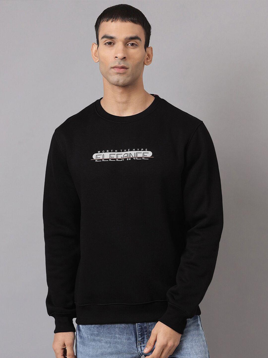richlook men black printed sweatshirt