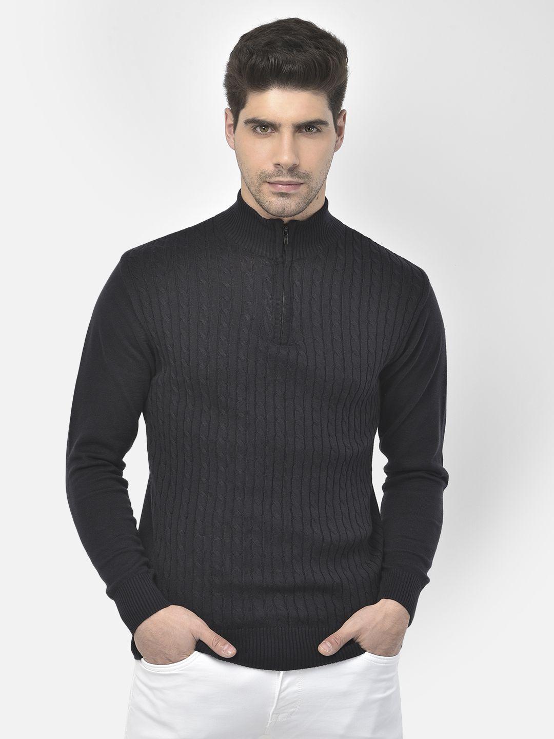 richlook men navy blue cable knit pure cotton pullover