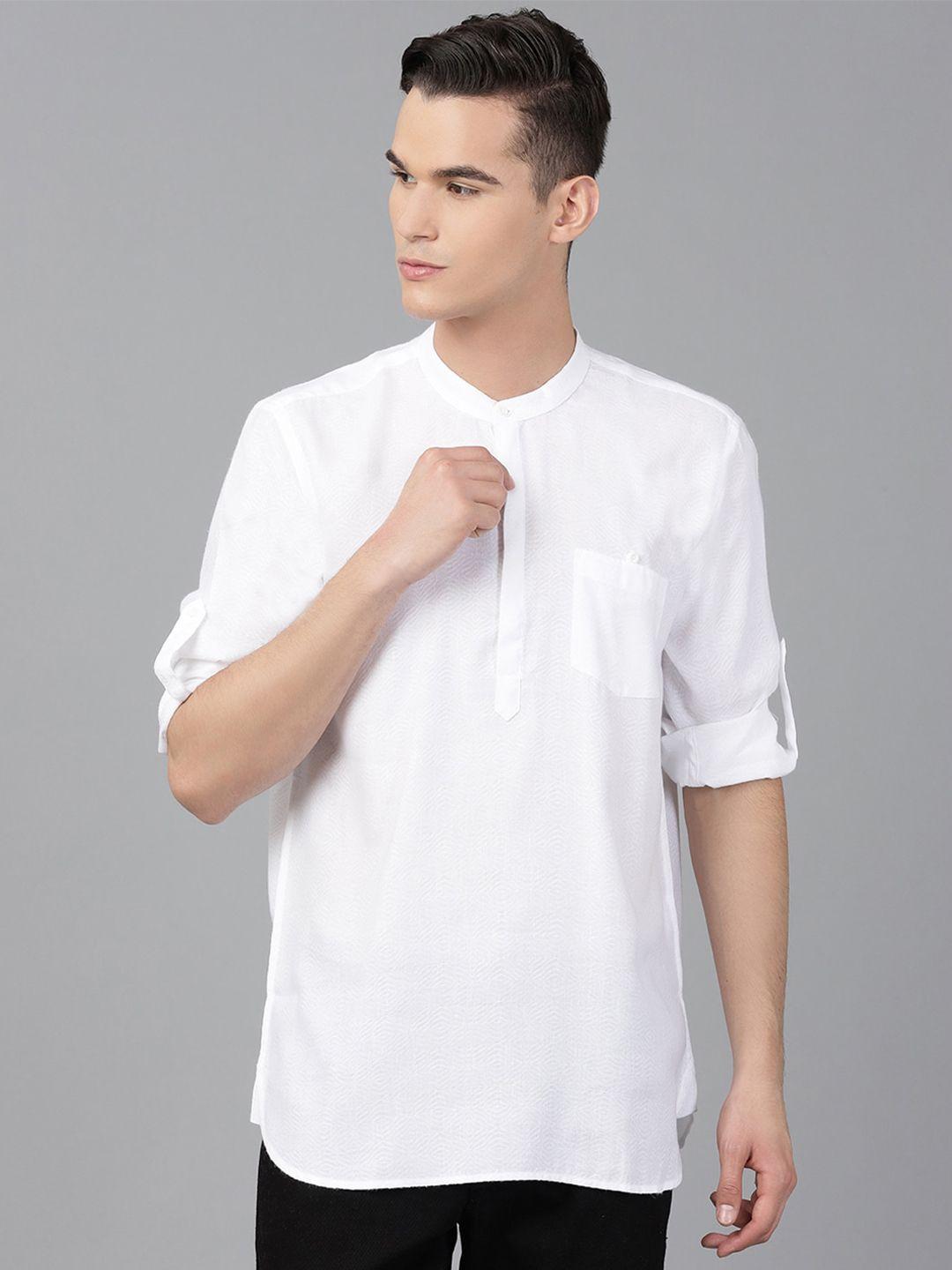 richlook men white slim fit casual shirt