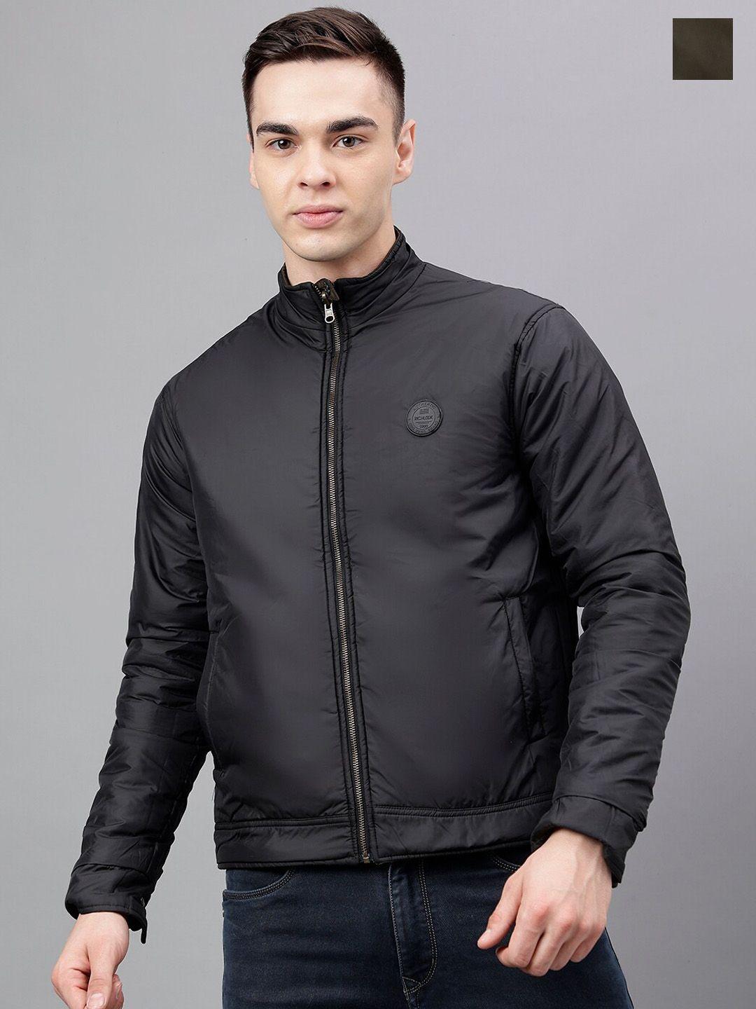 richlook stand collar reversible bomber jacket