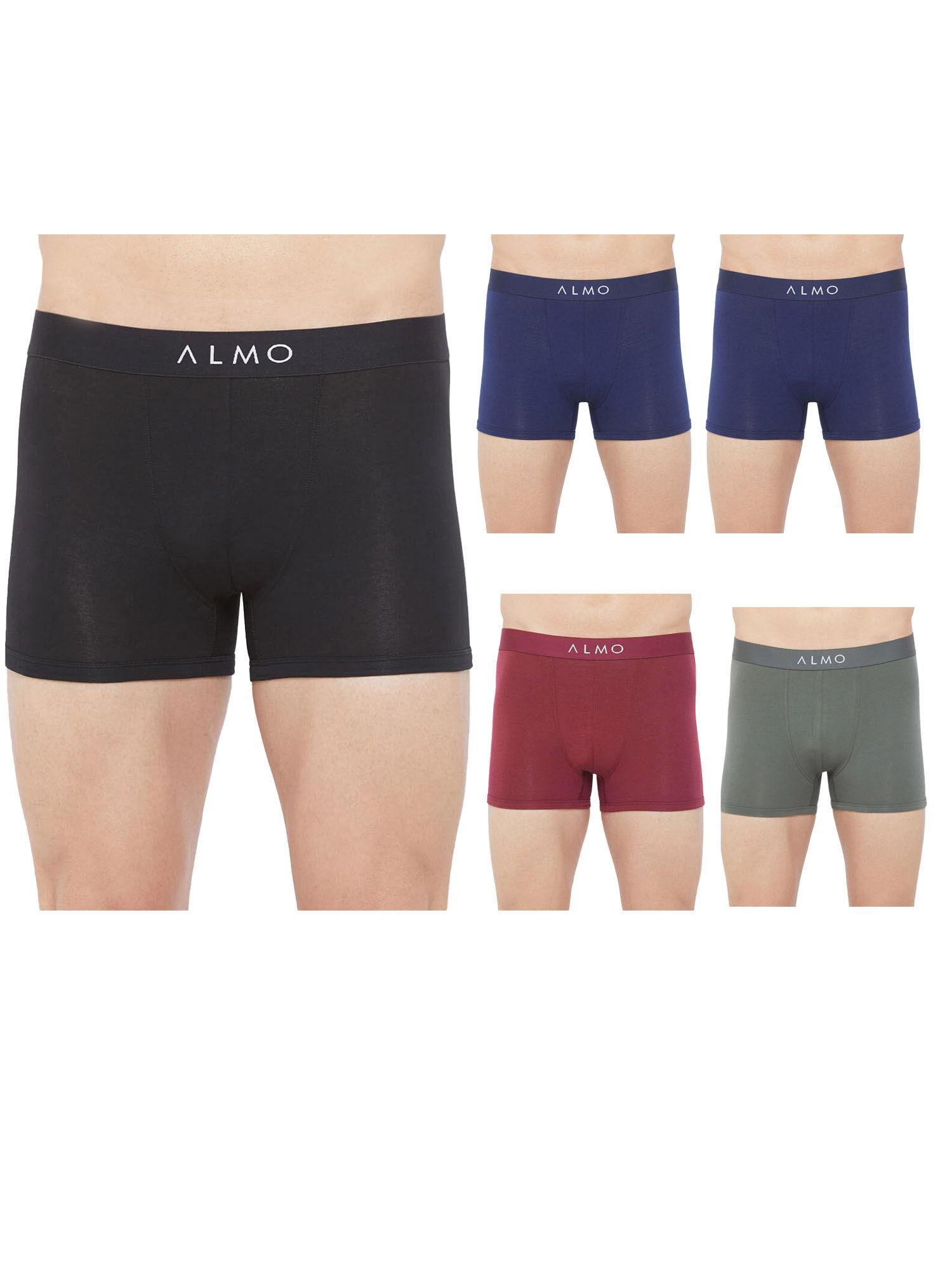 rico organic cotton trunk (pack of 5) - black - navy - navy - wine - army green