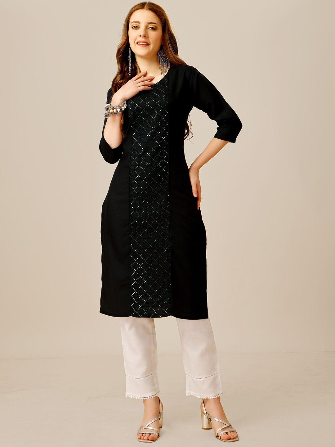 riddhi textile hub self design sequinned kurta with trousers