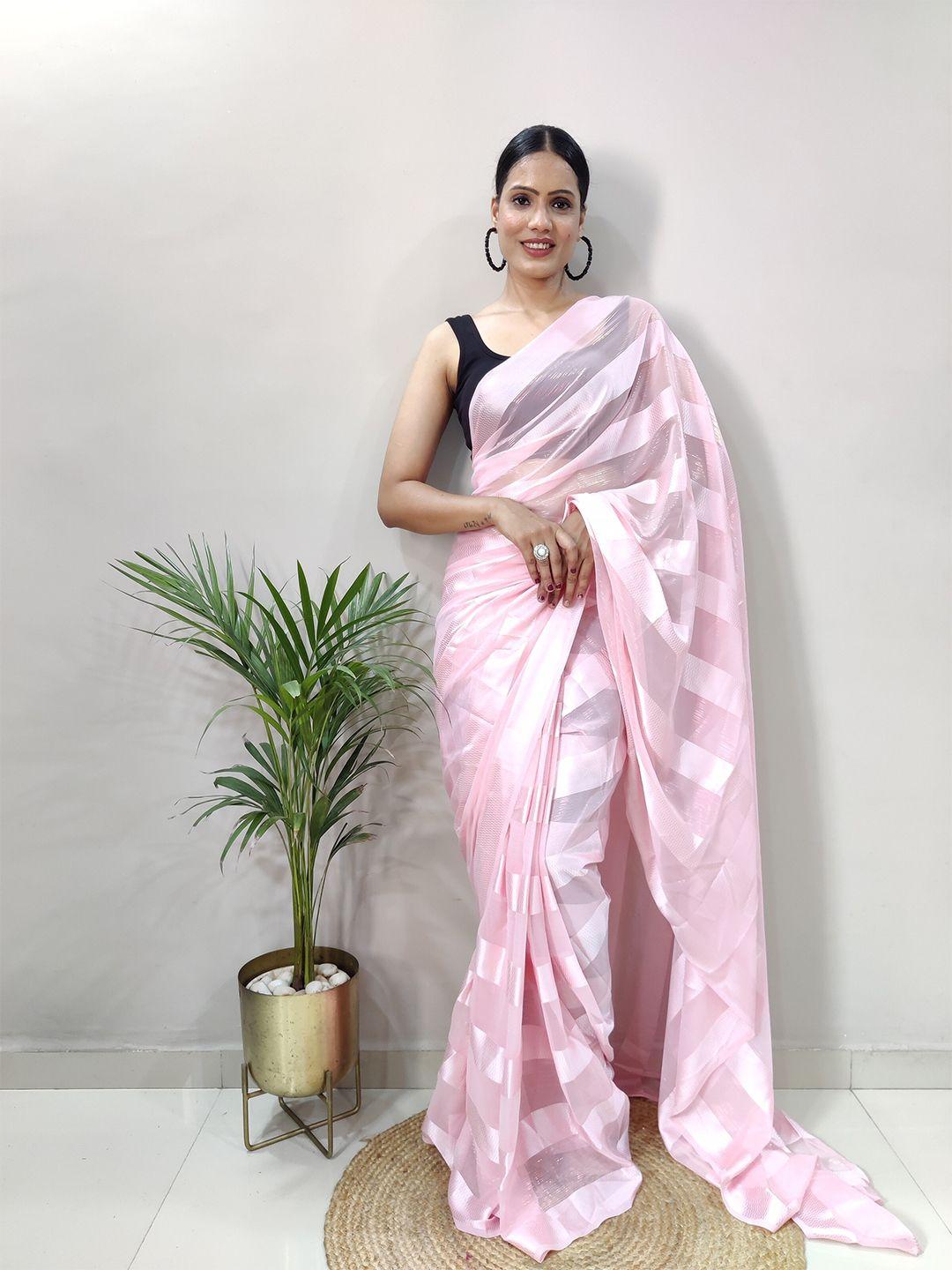 riddhi textile hub striped poly georgette leheriya saree