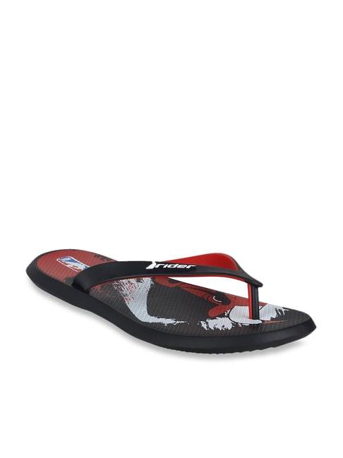 rider black & red flip flops