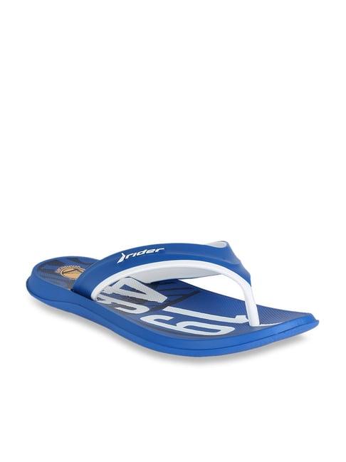 rider blue & white flip flops