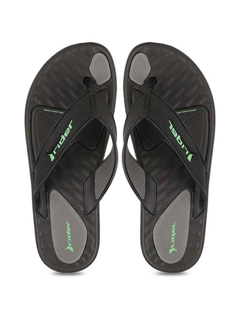 rider men's r line plus ii pitch black flip flops