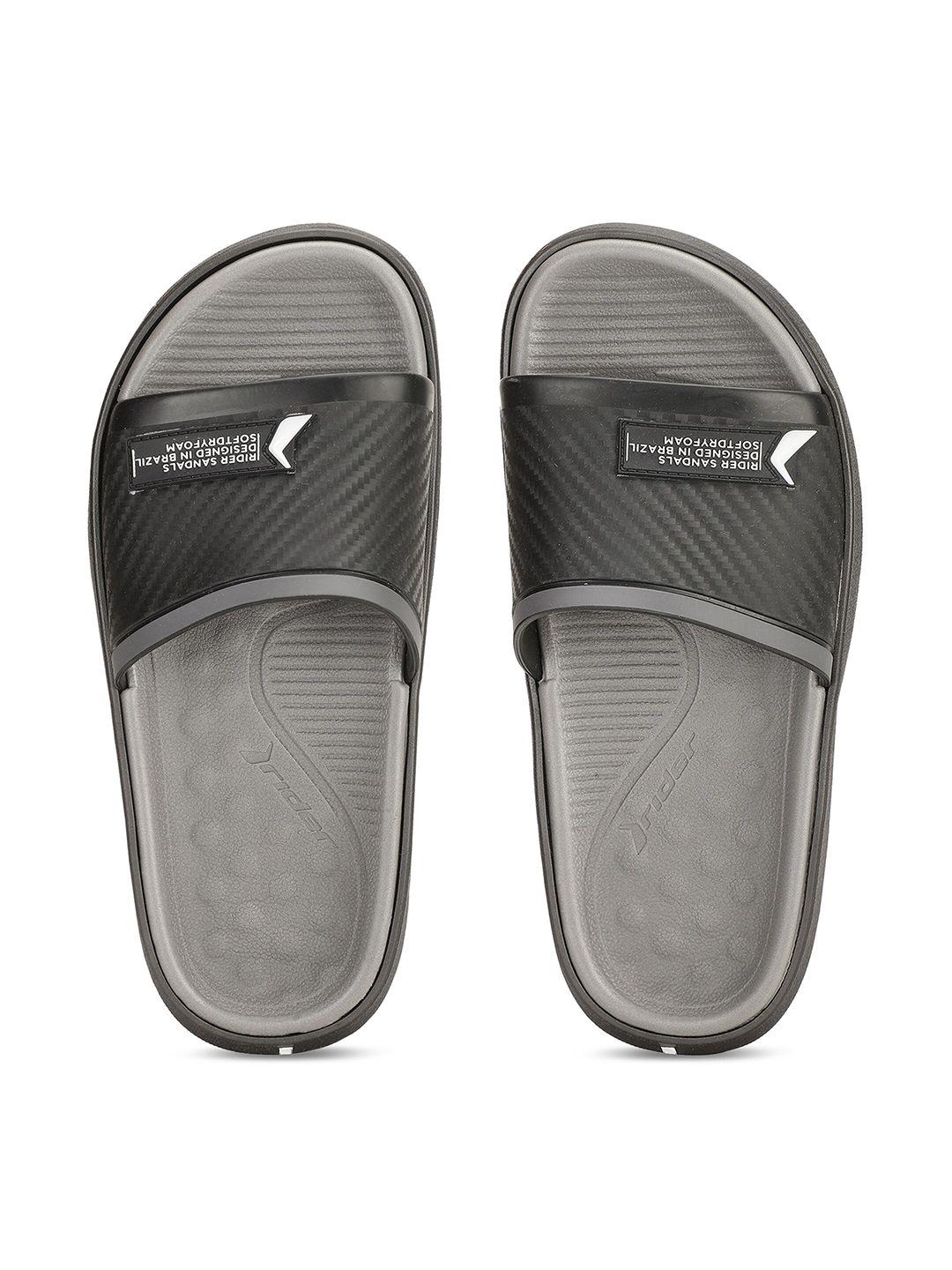 rider men black & grey slider flip flop