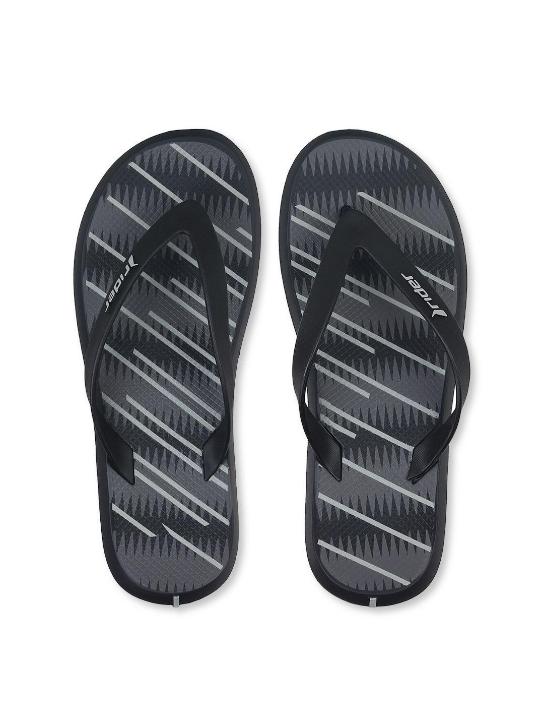 rider men black & white striped thong flip-flops