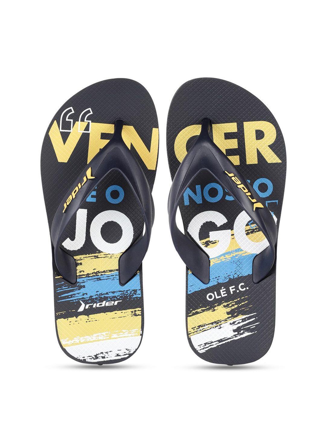 rider men black printed thong flip-flops