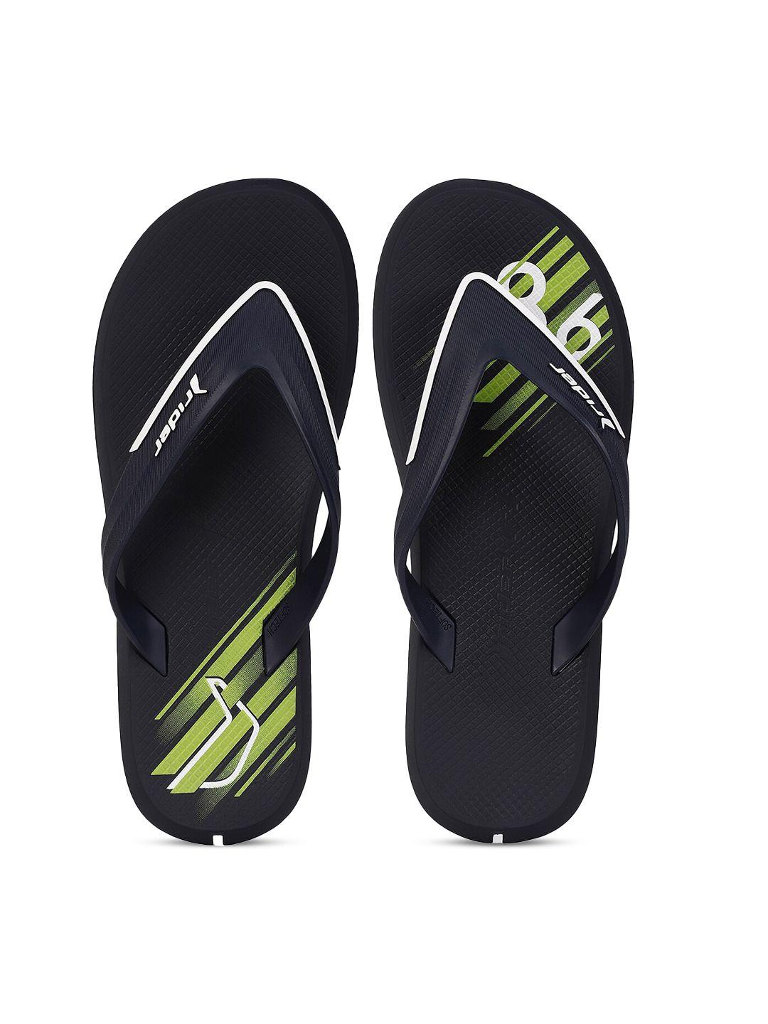 rider men blue & green printed thong flip-flops