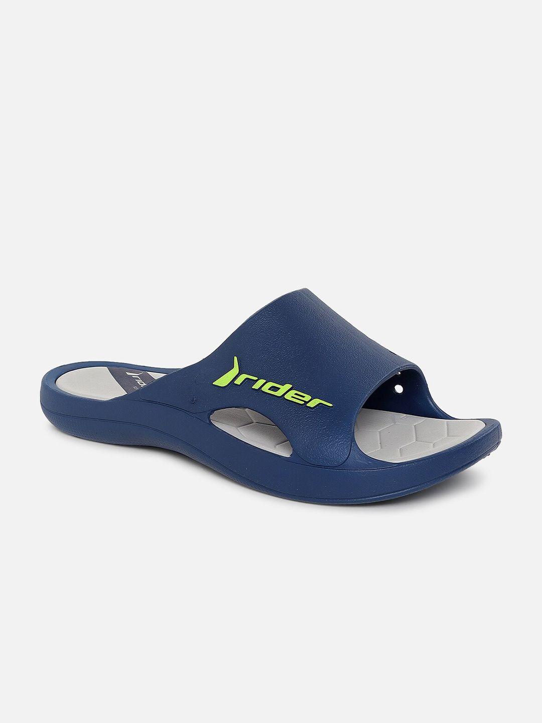 rider men blue & grey printed sliders