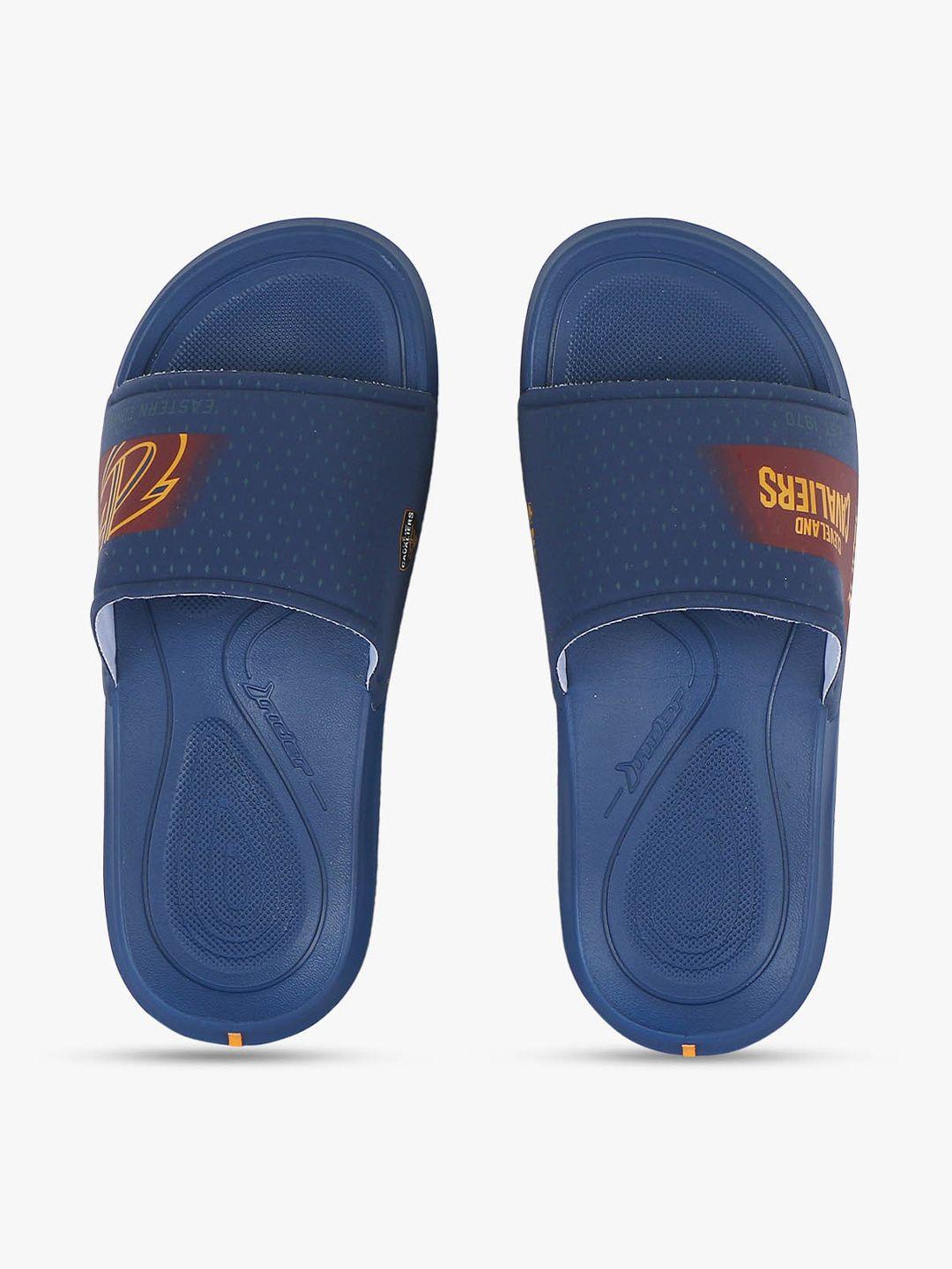 rider men blue & red printed slider flip-flops