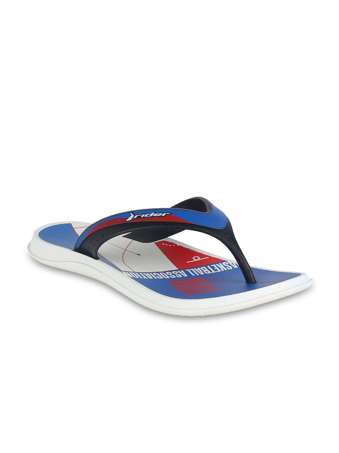 rider men blue & red printed thong flip-flops