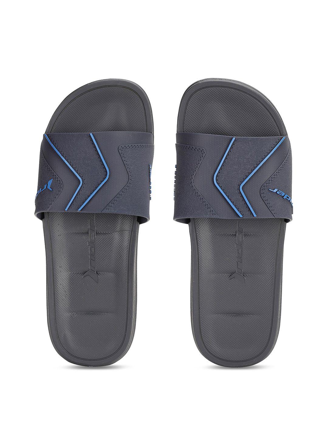 rider men blue printed sliders