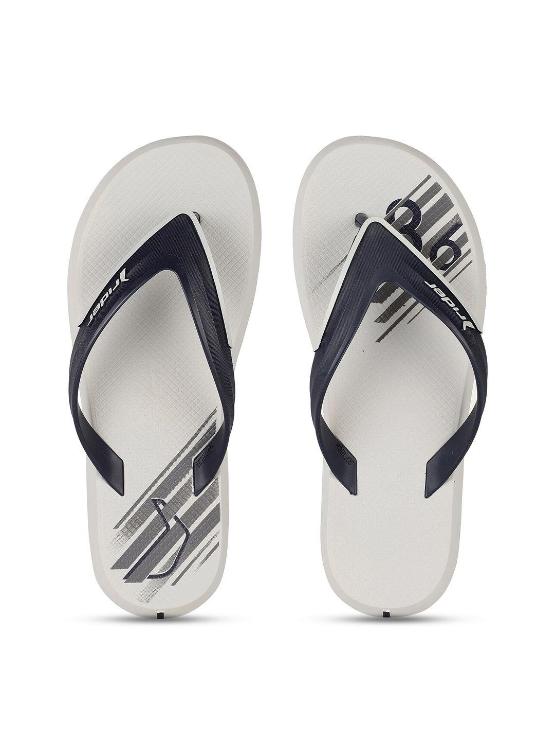 rider men white & blue printed thong flip-flops