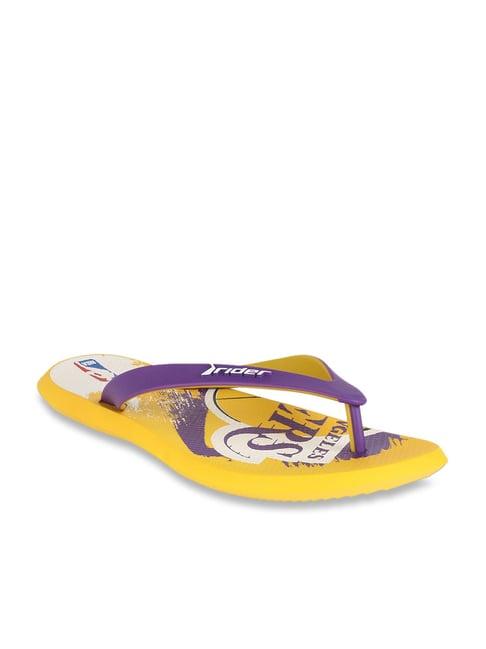rider purple & yellow flip flops
