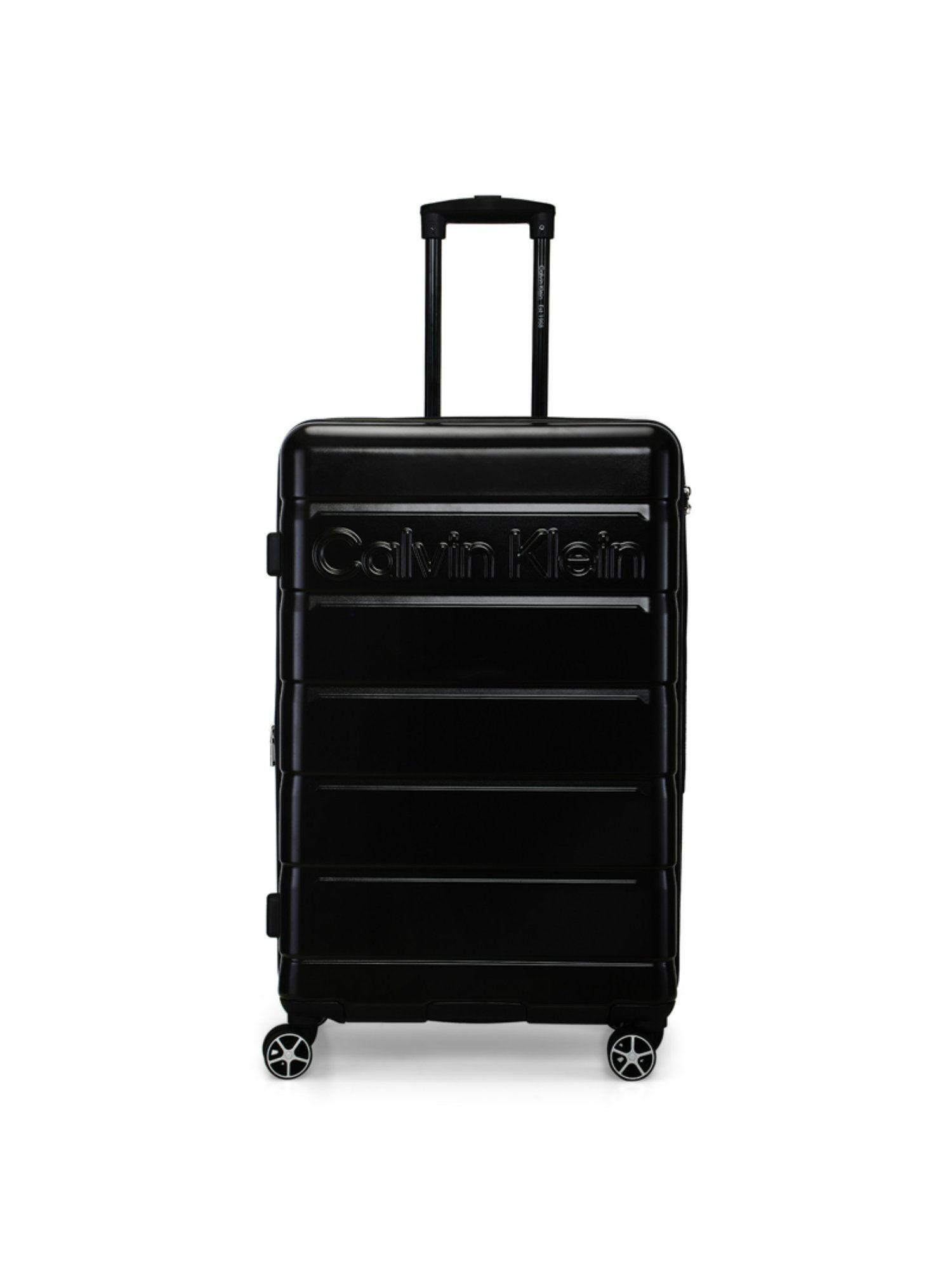 ridge-line pearlized black abs & pc hard luggage bag