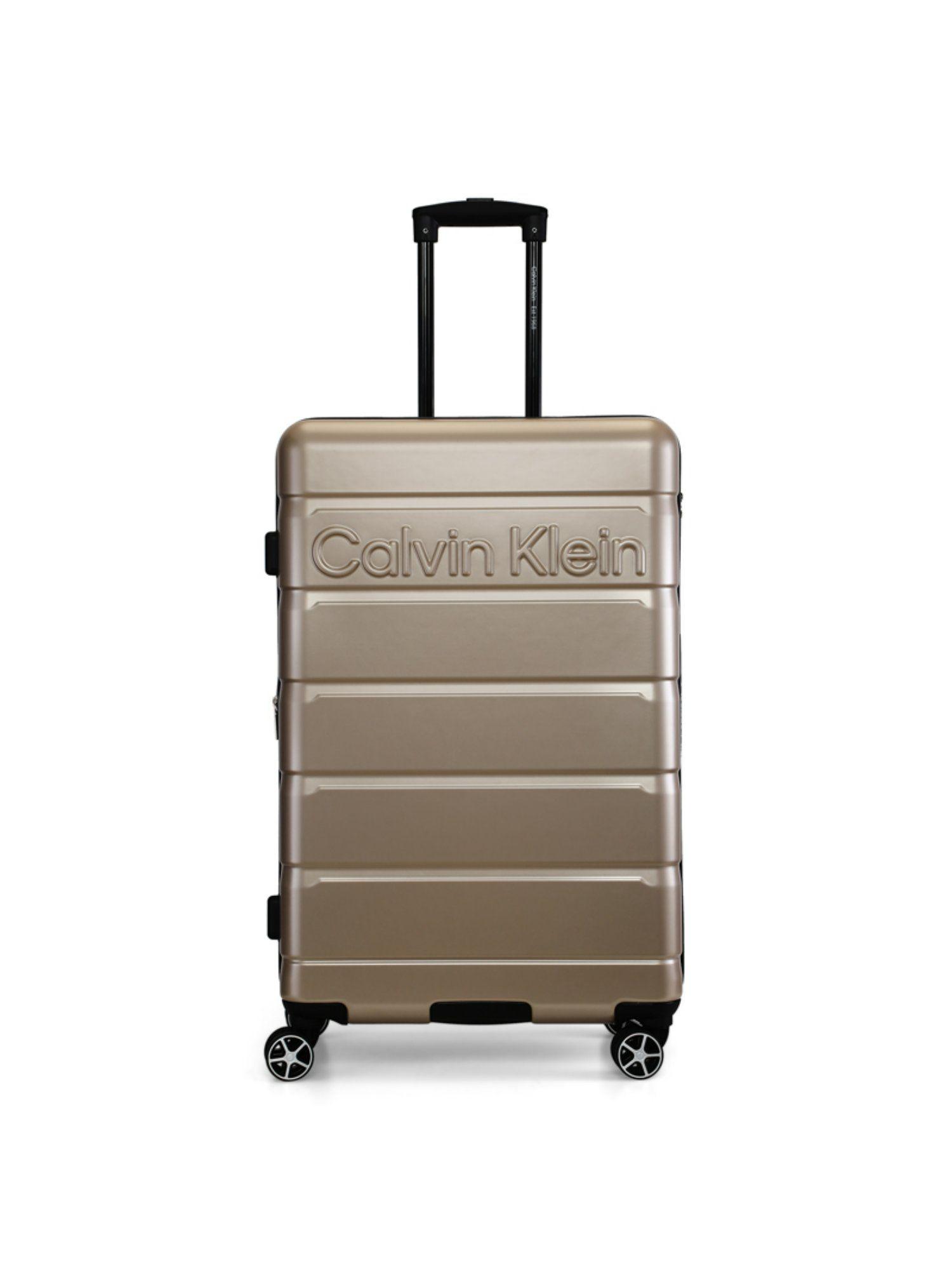 ridge-line pearlized taupe abs & pc hard luggage bag