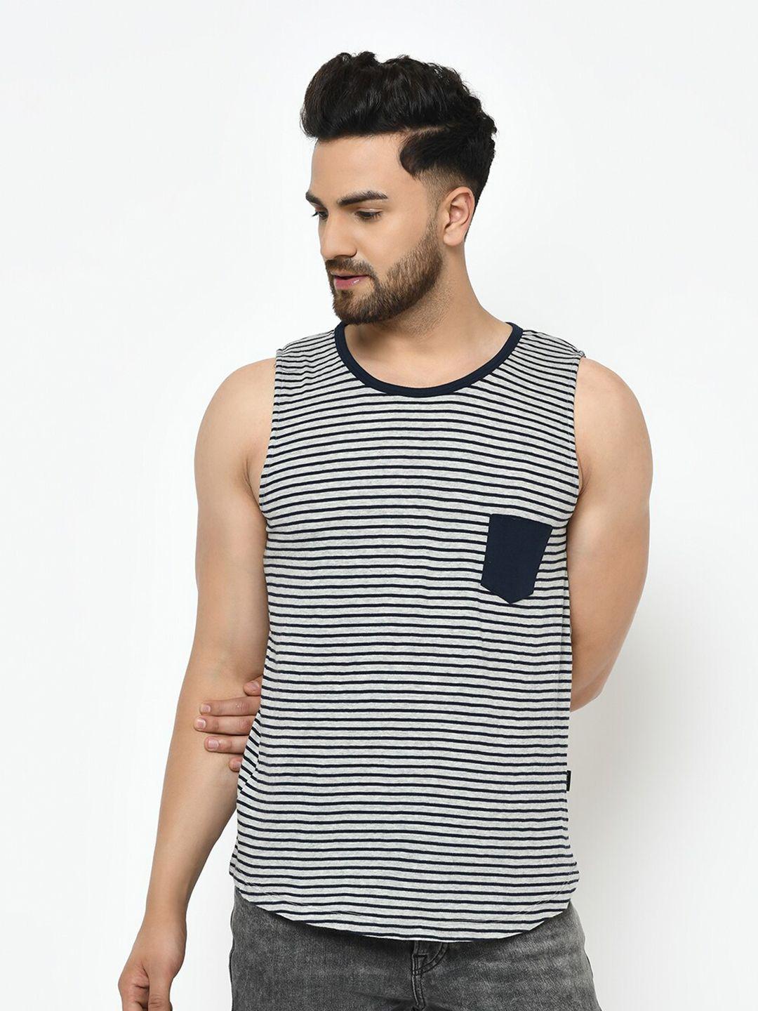 rigo striped slim fit sleeveless cotton t-shirt