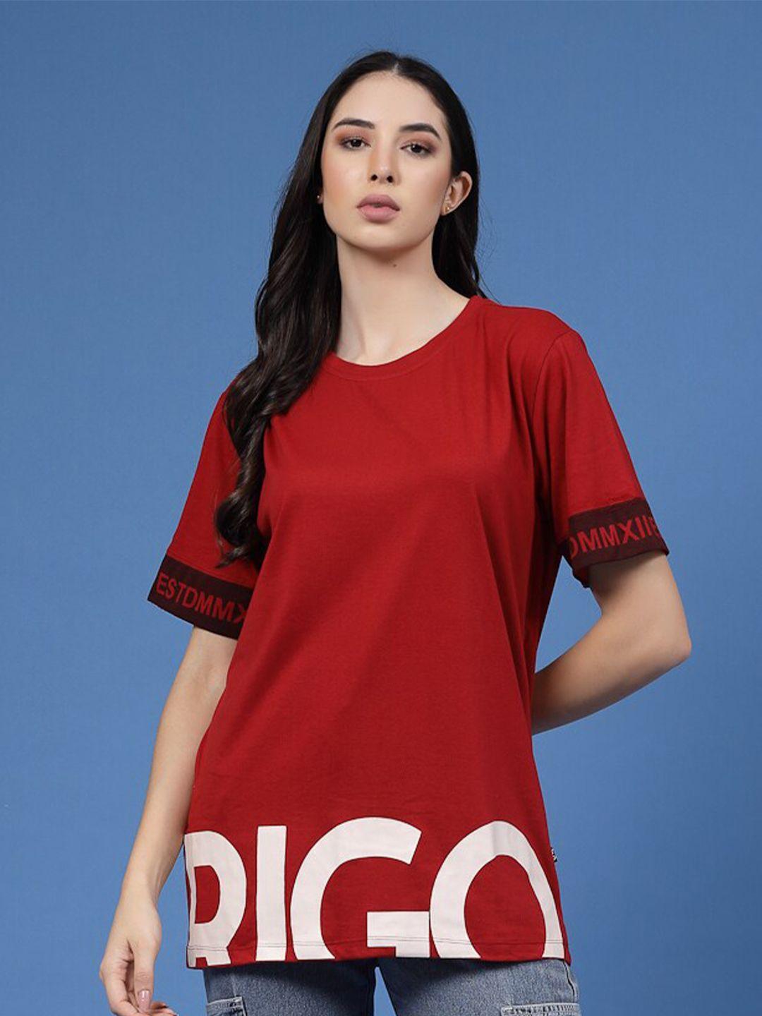 rigo typography printed oversized cotton t-shirt