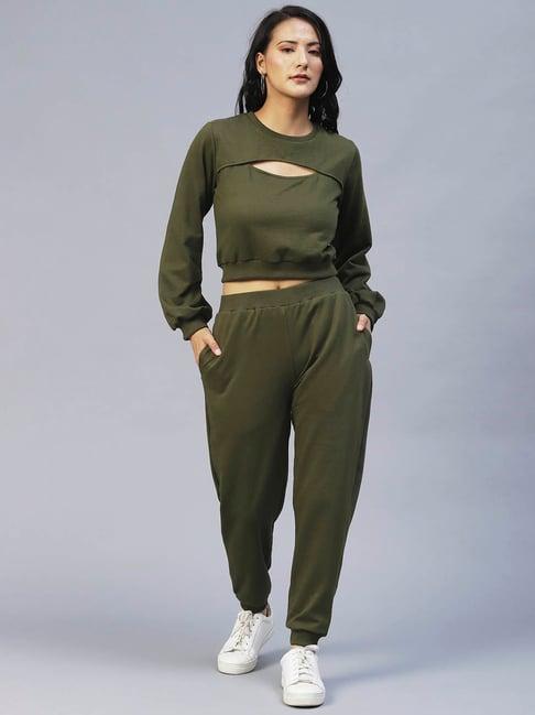 rigo army green sweatshirt with joggers