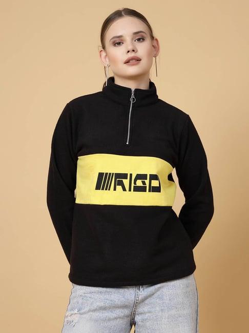 rigo black color-block pullover