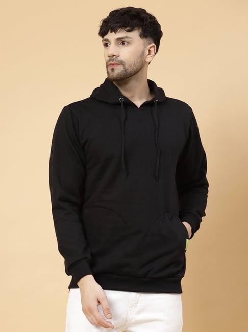 rigo black regular fit oversized hooded sweatshirt