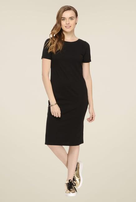 rigo black solid dress