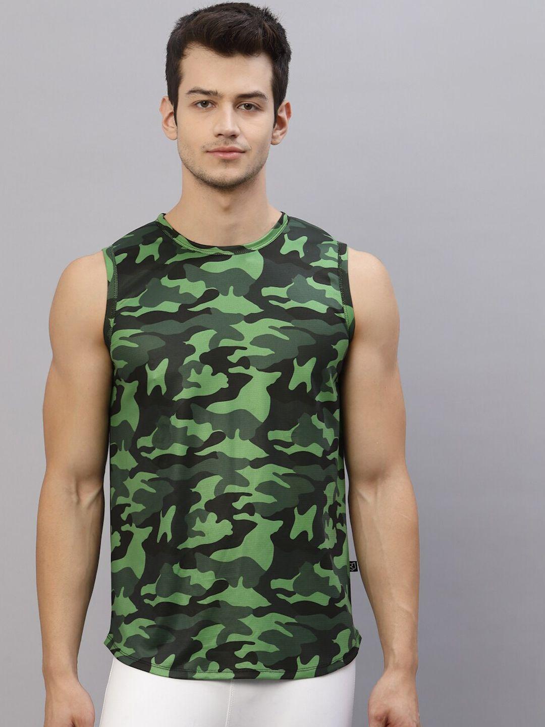 rigo camouflage printed sleeveless cotton gym vest