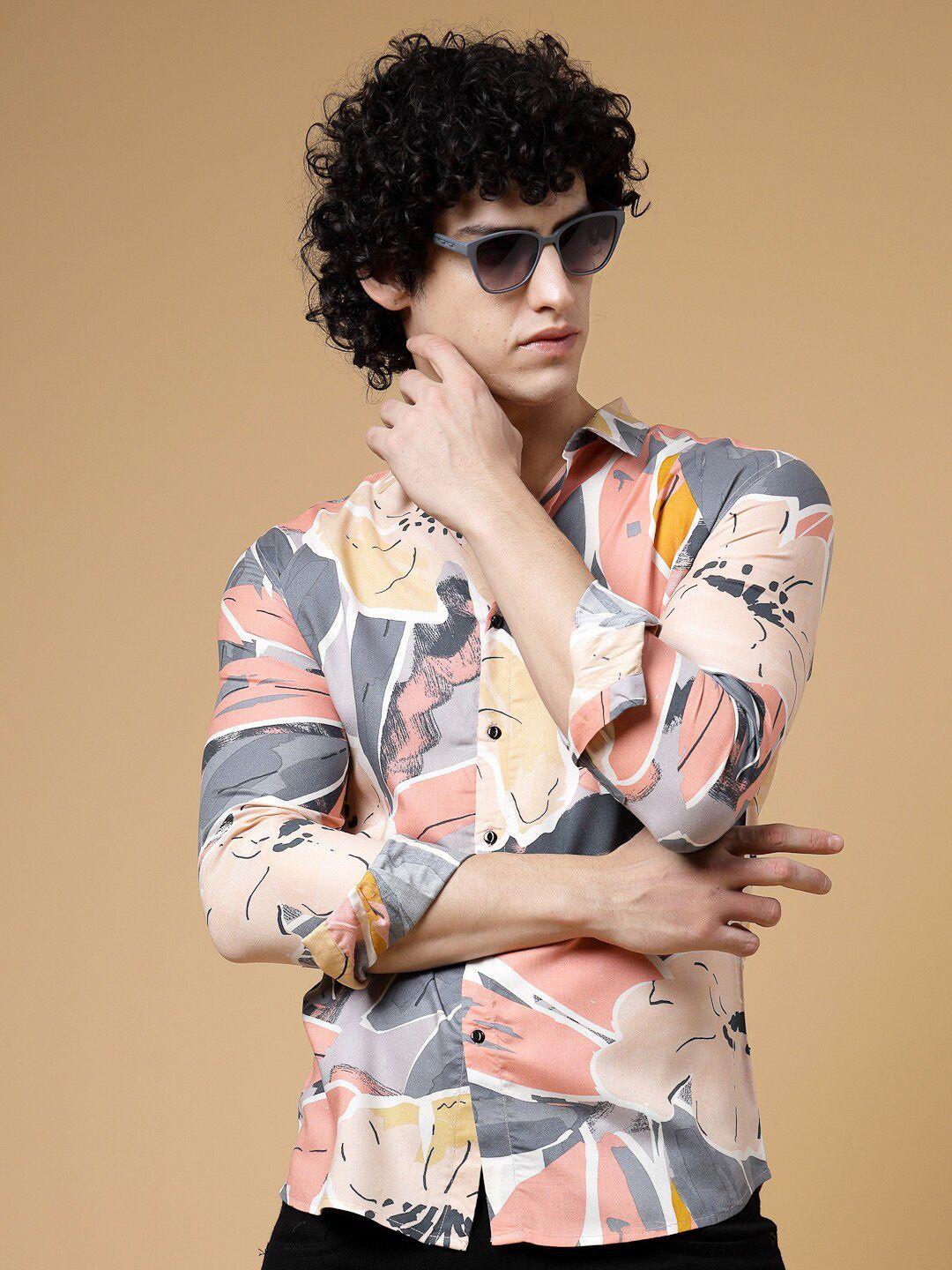 rigo comfort slim fit floral printed casual shirt