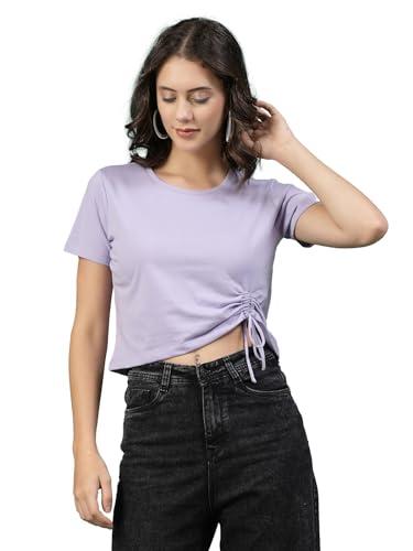 rigo cotton crop top for women | stylish, solid, western tank top for women | round neck, half sleeves crop tank top for women