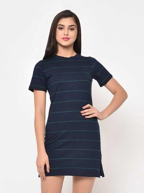 rigo dark blue striped dress