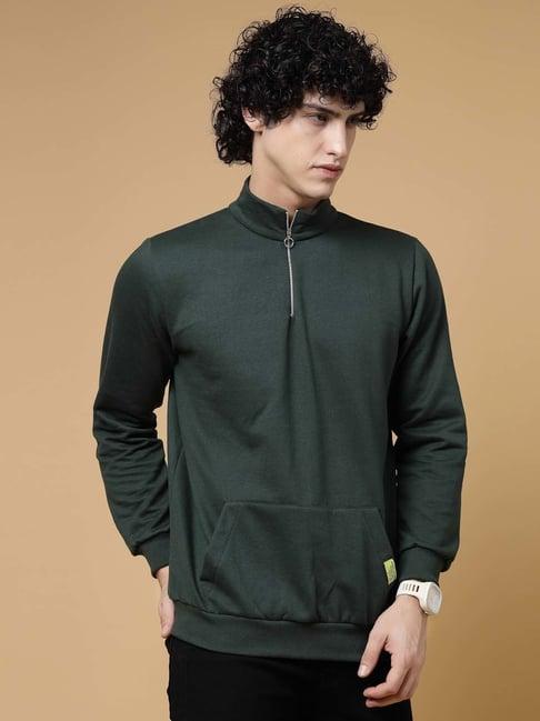 rigo dark green boxy fit graphic print oversized sweatshirt