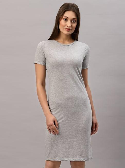 rigo grey midi shift dress