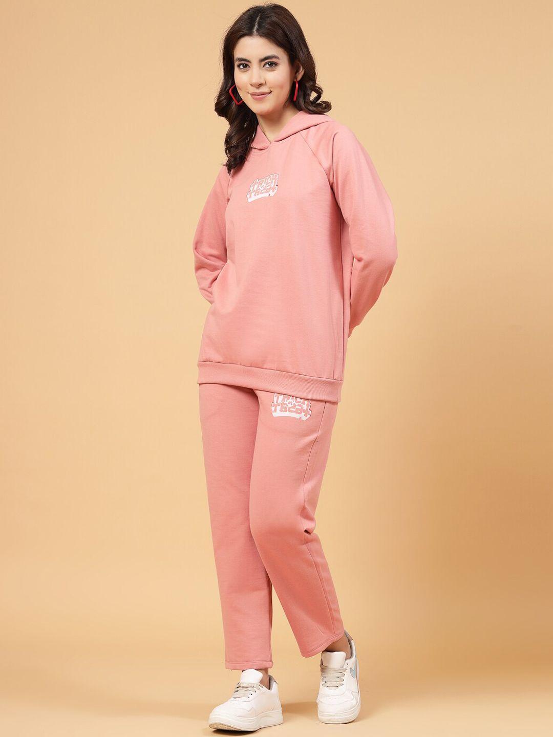 rigo hooded neck oversized fleece sweatshirt & trousers