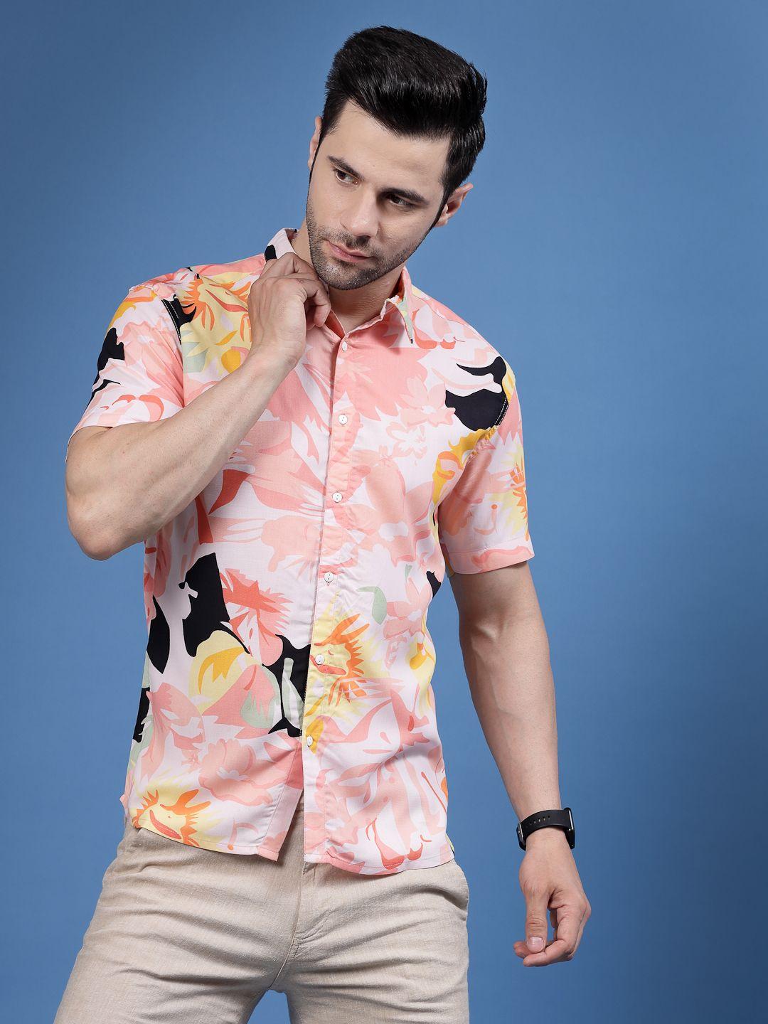 rigo india slim fit floral printed casual shirt