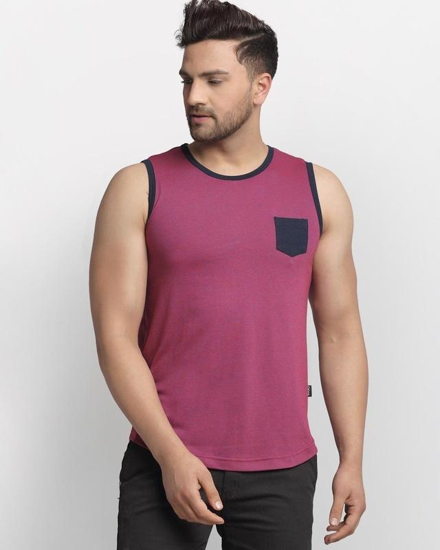 rigo men's purple slim fit vest